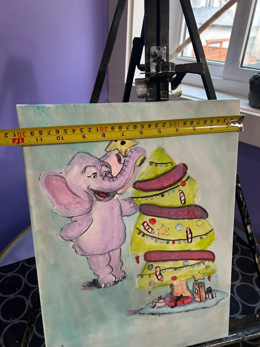 Elephant Christmas Painting image indicator(3)