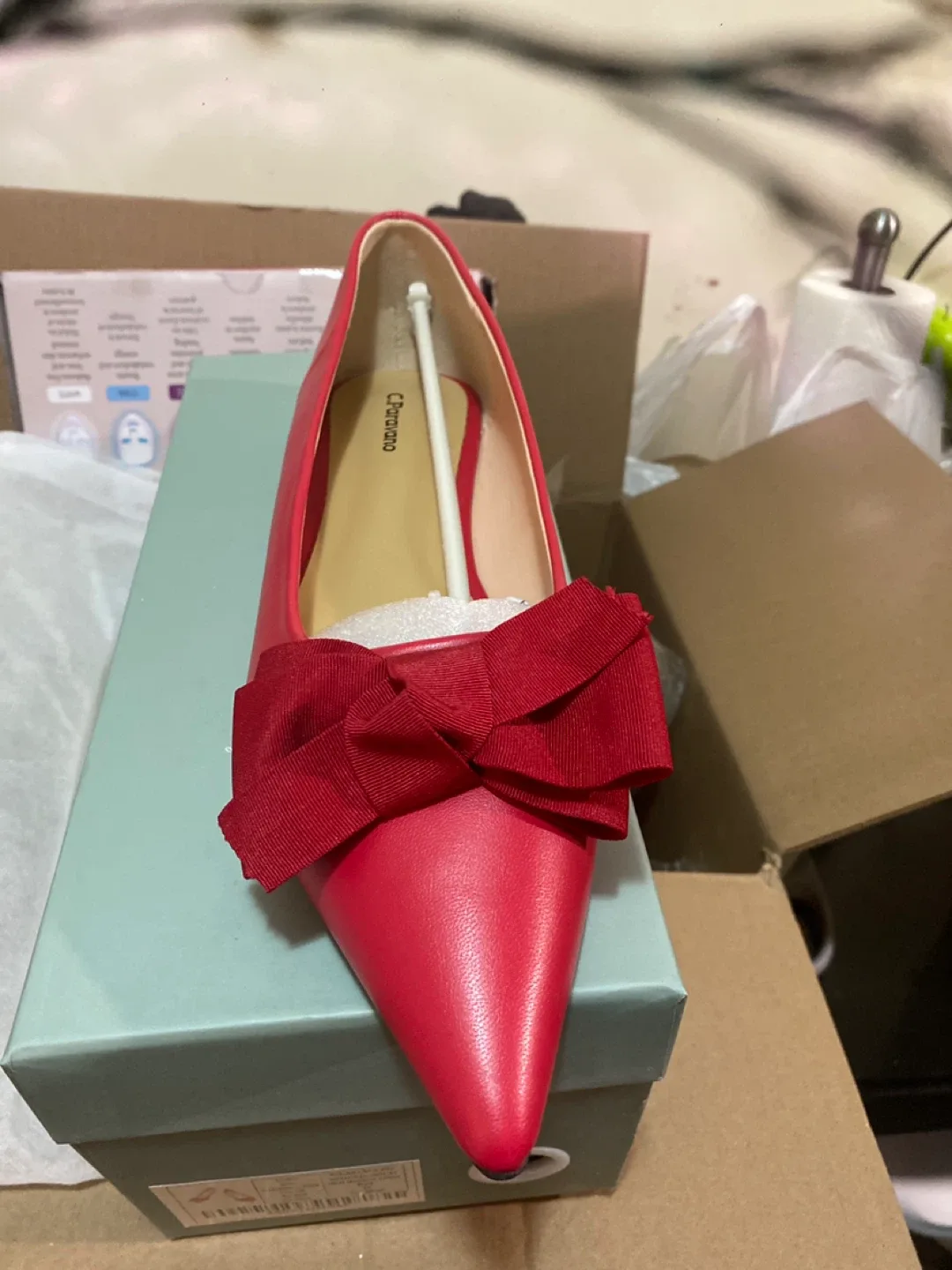 New C.Paravano Red Flats - Size 42 EU image indicator(2)