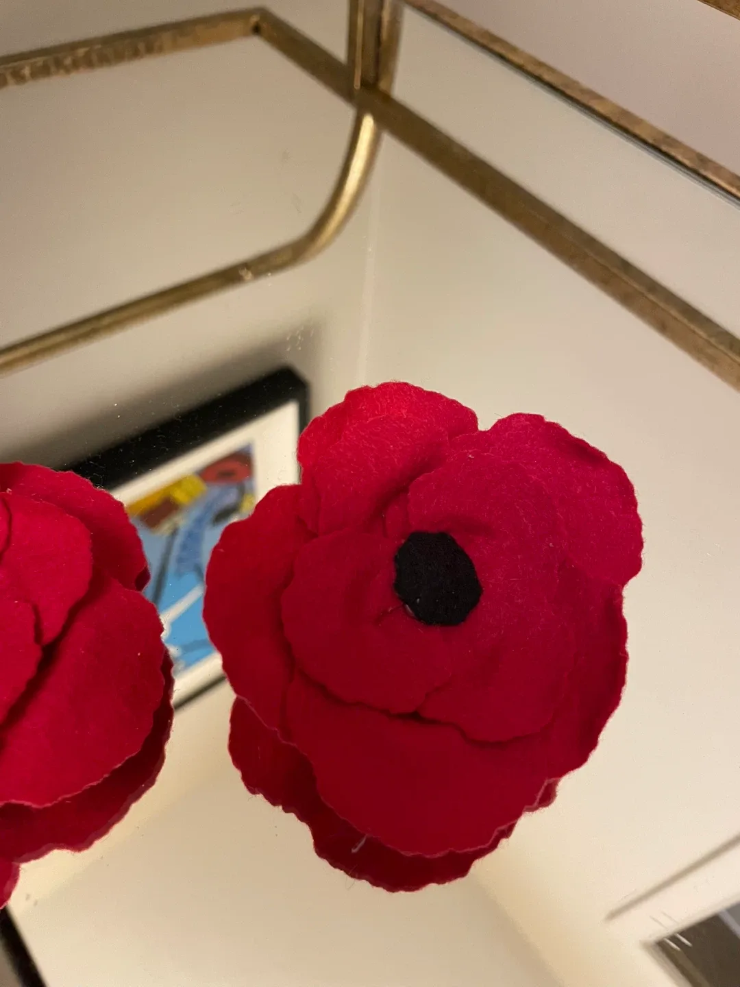 Red Poppy Pin Hand Made image indicator(2)