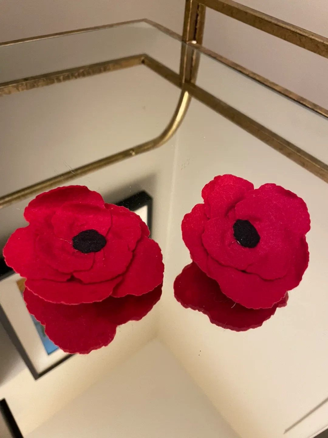 Red Poppy Pin Hand Made