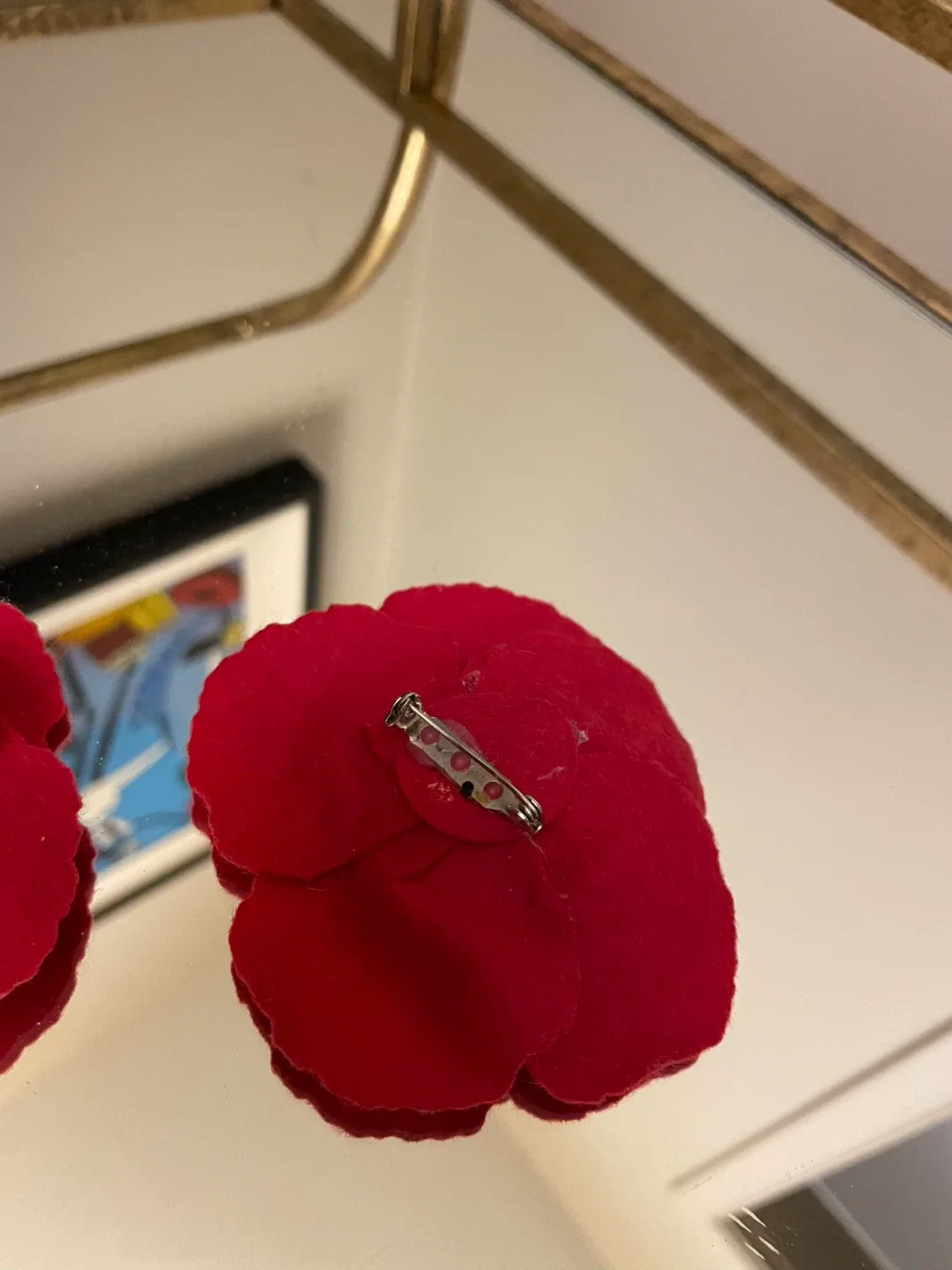 Red Poppy Pin Hand Made image indicator(3)