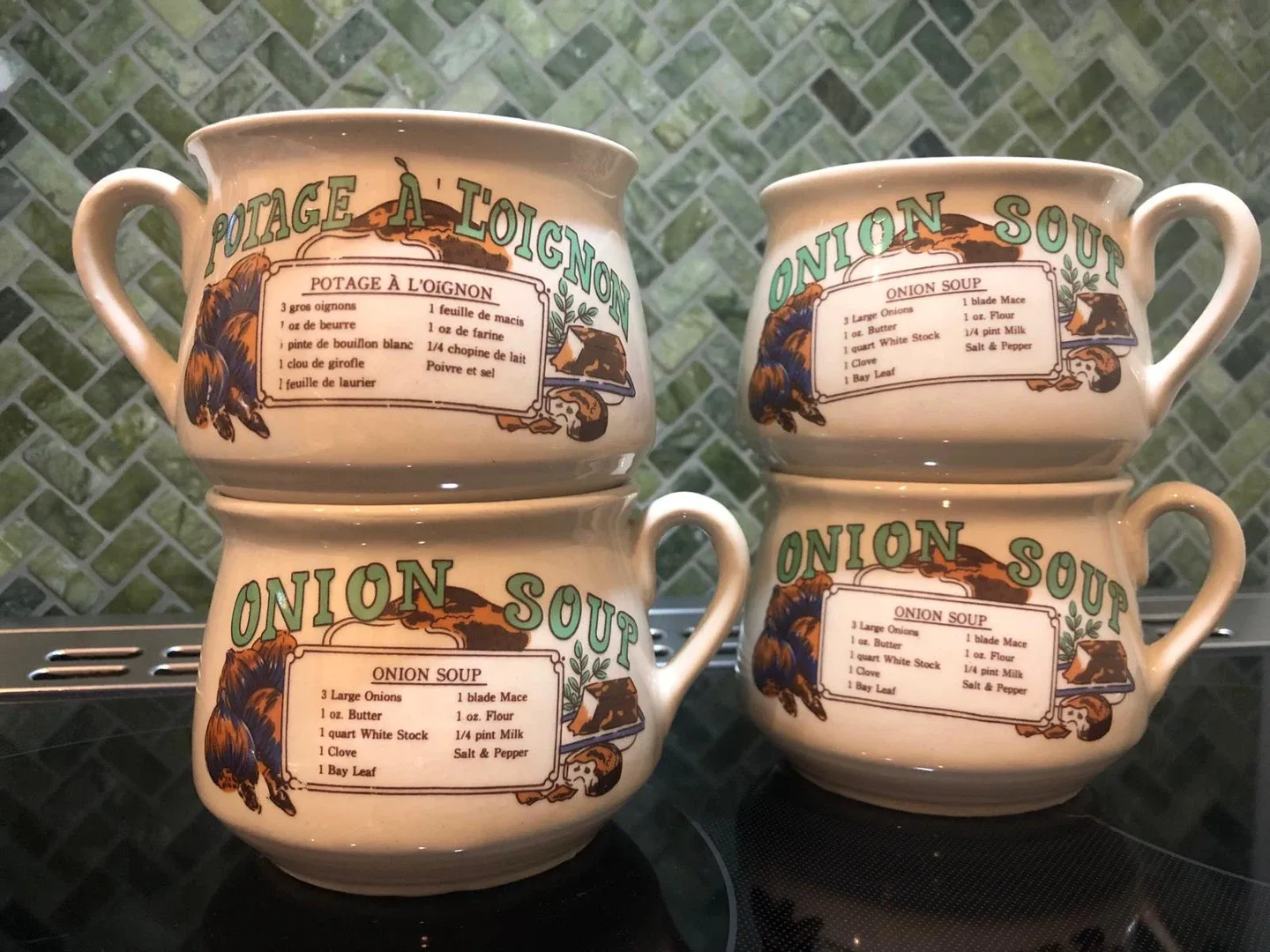 Vintage Onion Soup Bowls (Set of 4)