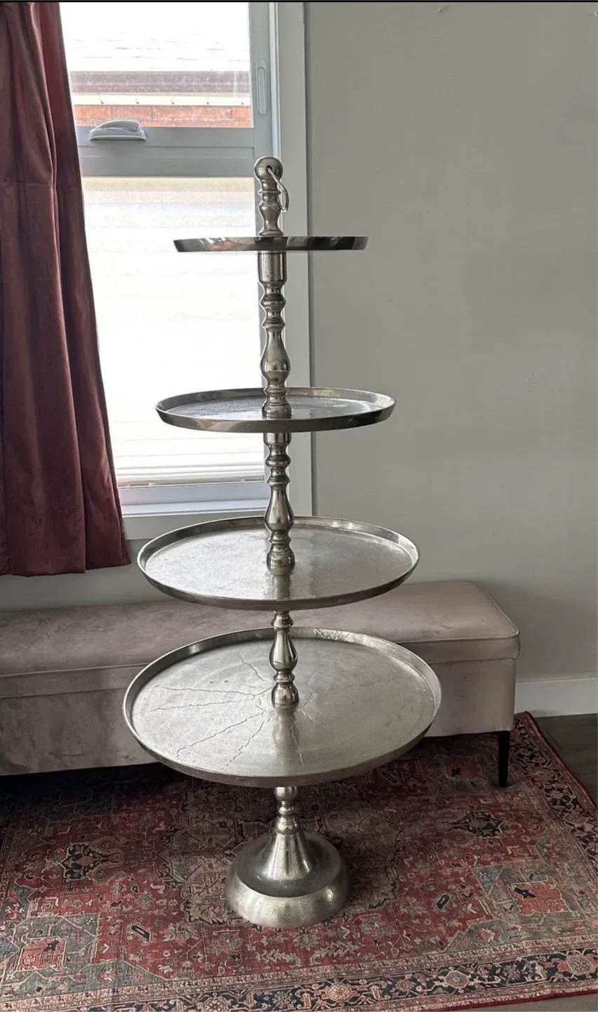 Silver Tiered Serving Stand- 5 Feet - $225 - Donlands/Mortimer image indicator(3)