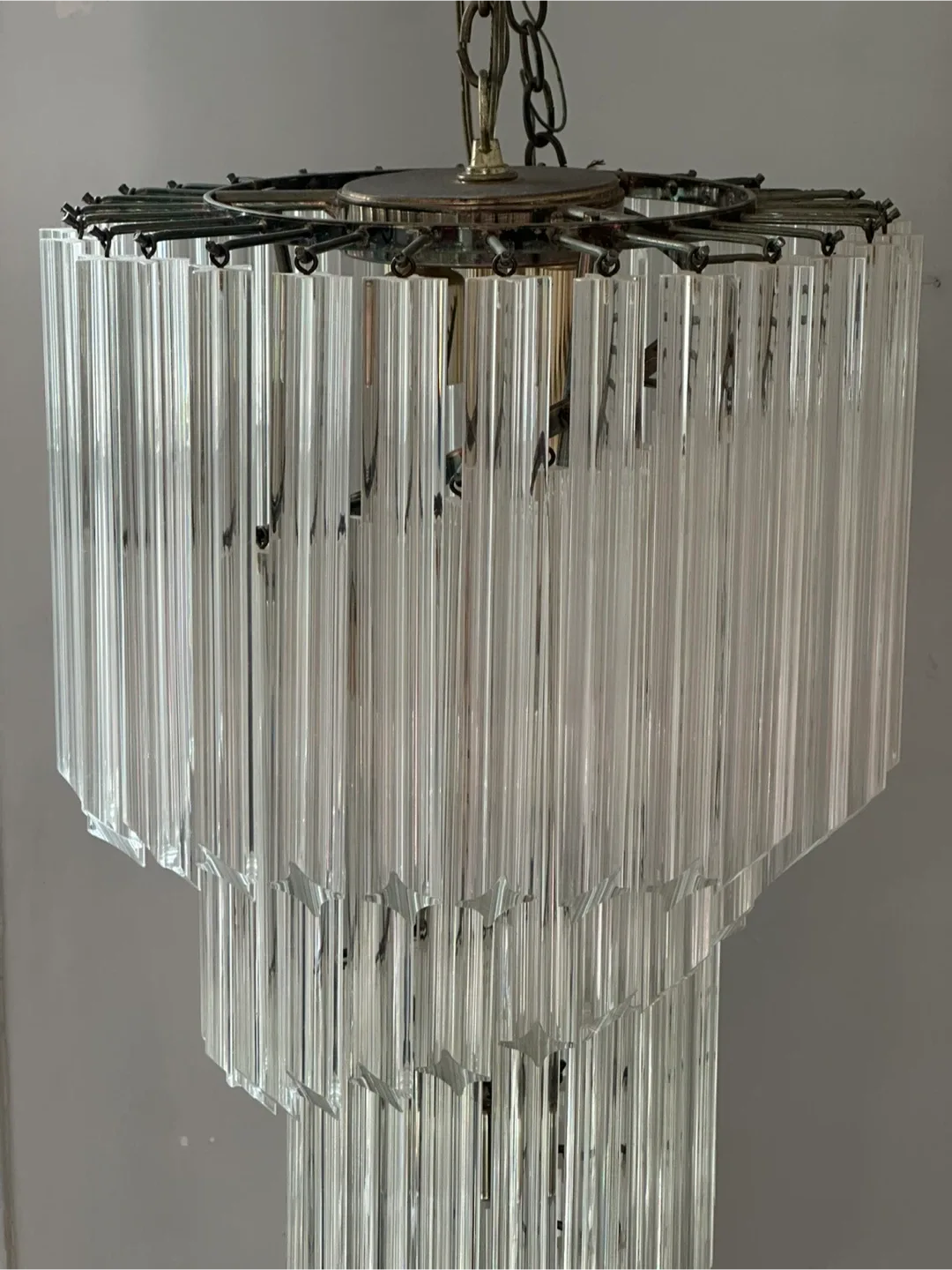 Spiral Waterfall Chandelier/ Lucite
