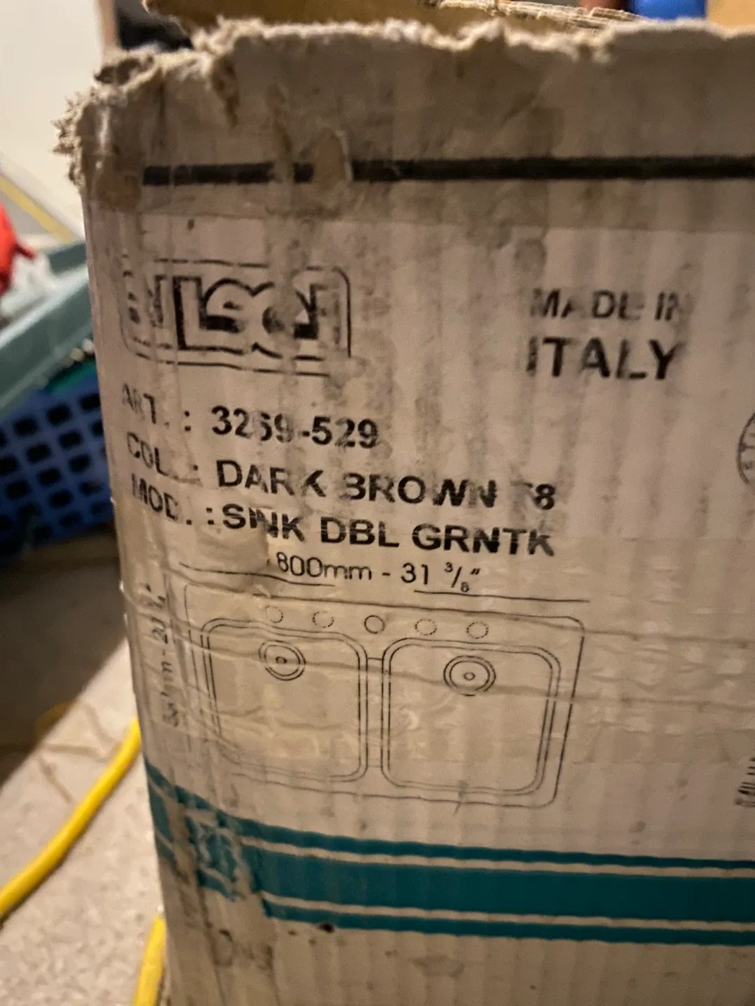 Elci Sink DBL GRNTK Dark Brown 800mm - 31 1/2" image indicator(3)