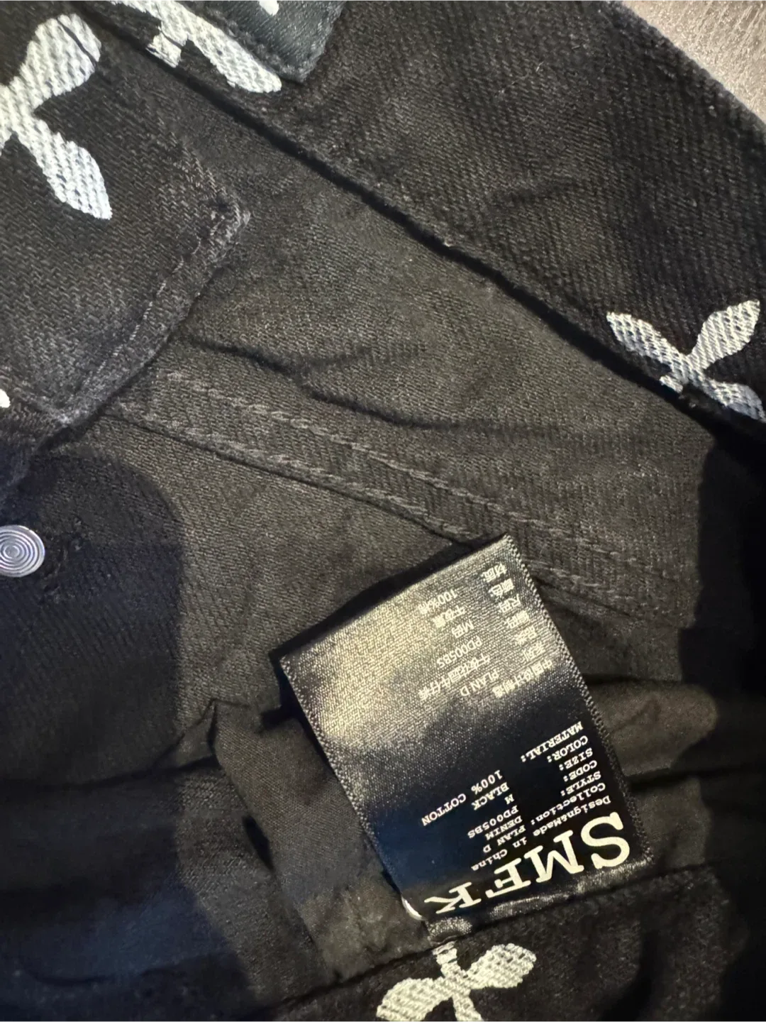 SMFK Black & White Patterned Jeans image indicator(2)