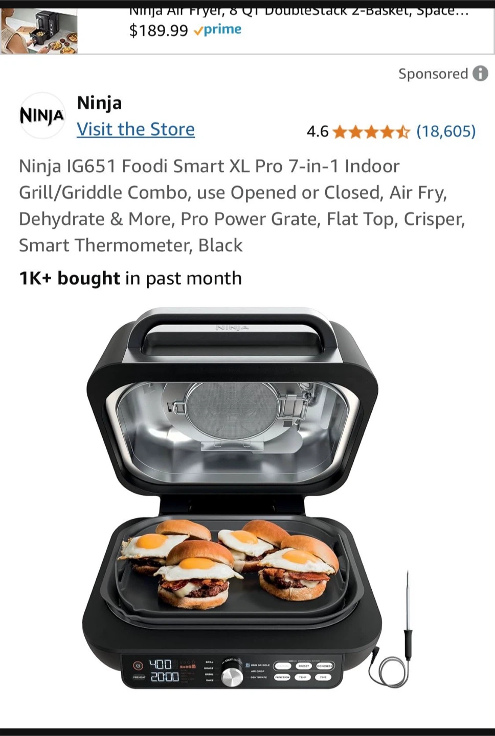 Ninja Foodi Smart XL Pro 7-in-1 Indoor Grill/Griddle / Air Fryer - photo 3
