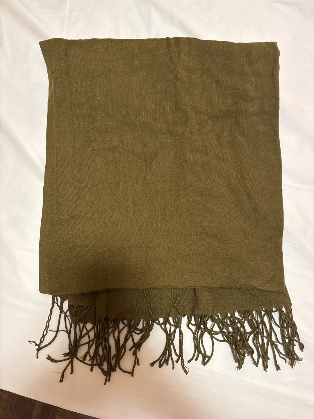Free Olive Green Scarf with Fringe #freecycle