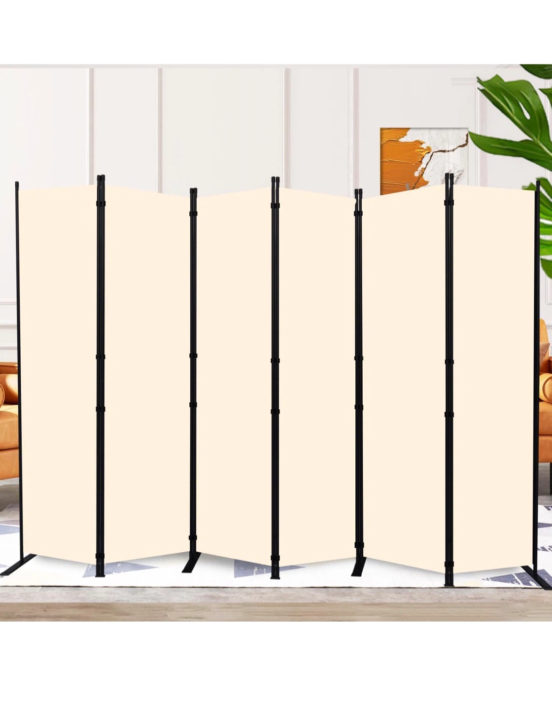 Folding Room Divider, Beige