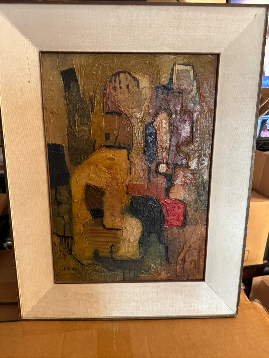 Vintage Abstract Painting - J.R. '64