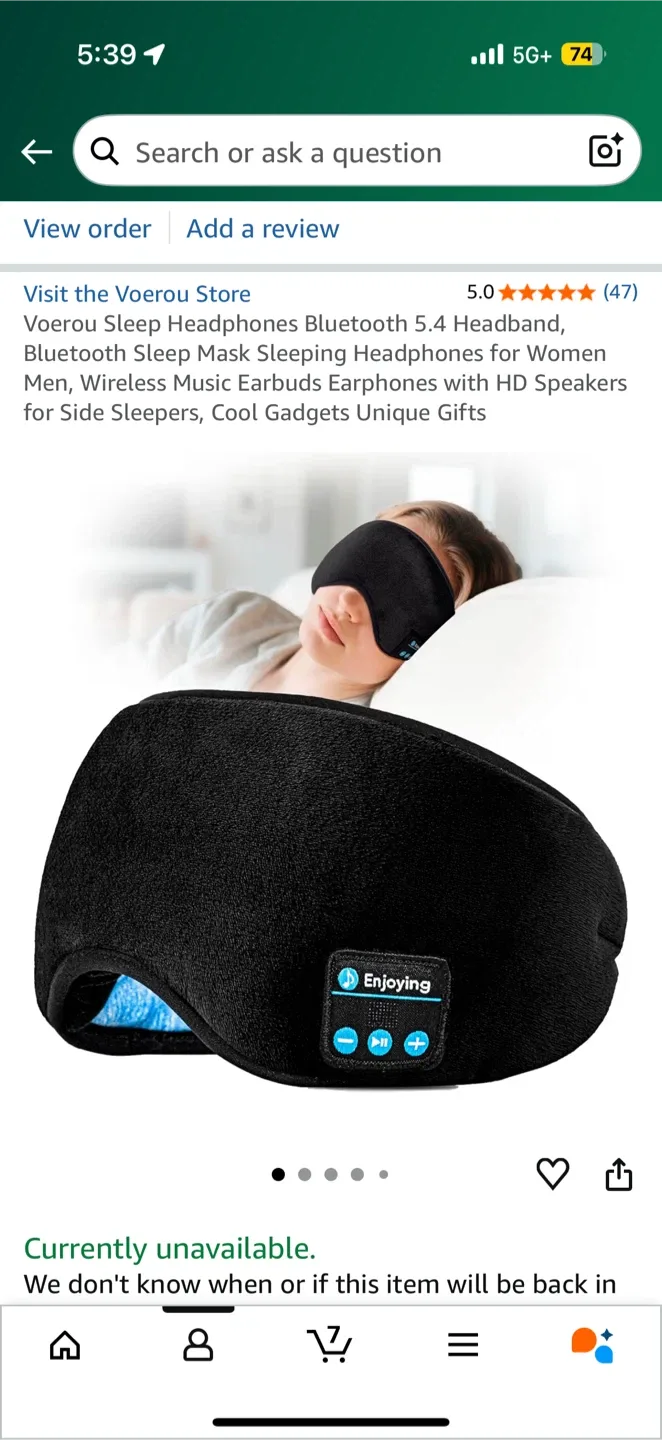 New in box! Sleep Headphone Mask for Sleep Headband Bluetooth image indicator(3)