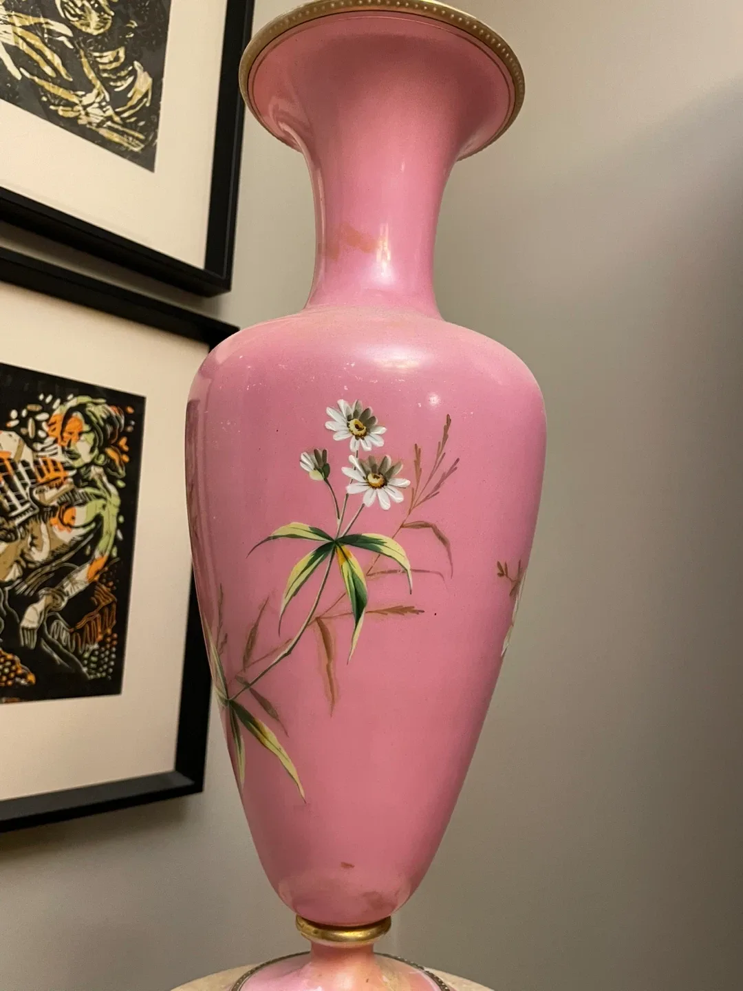 Pink Floral Vase with Bird Design image indicator(2)