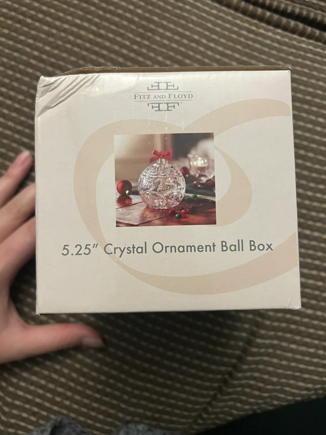 Fitz and Floyd 5.25" Crystal Ornament Ball New in Box image indicator(3)
