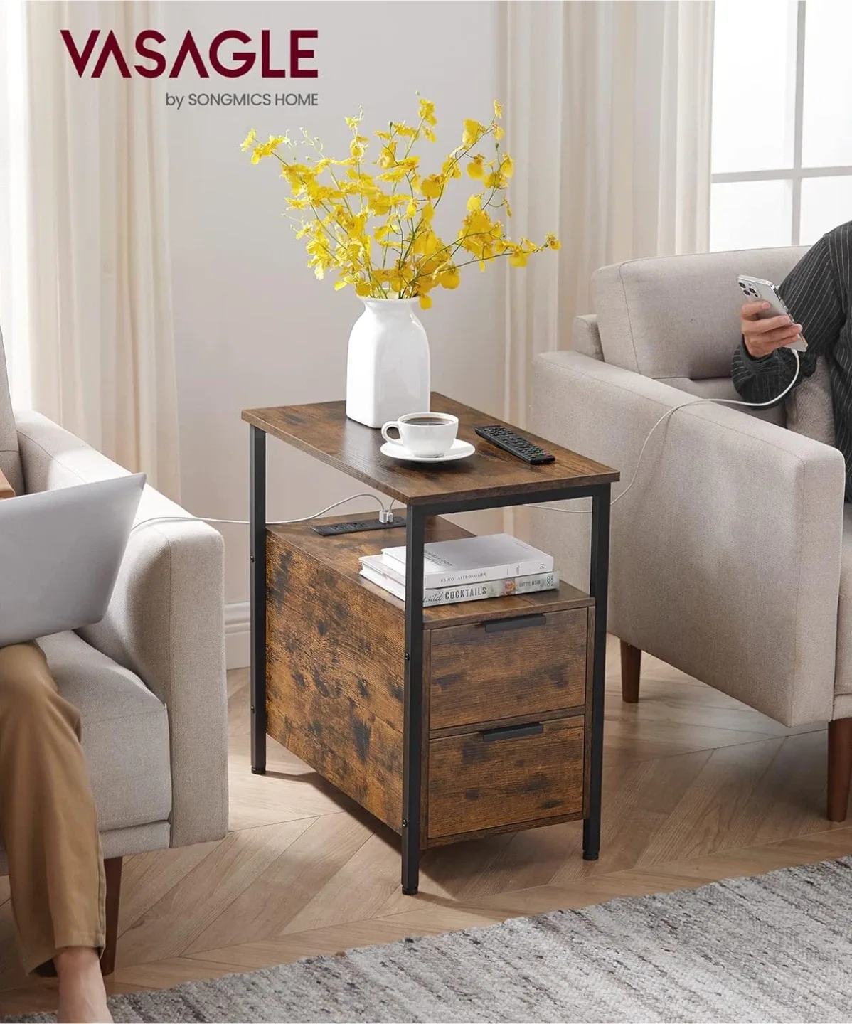 Side Table with Charging Station image indicator(10)