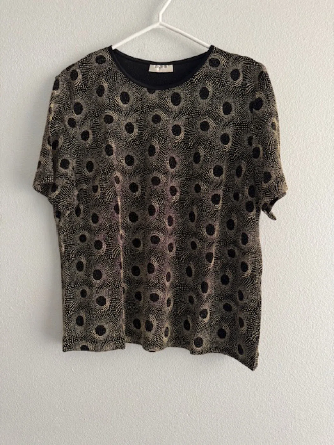 Laura Blouse - Black & Gold Pattern