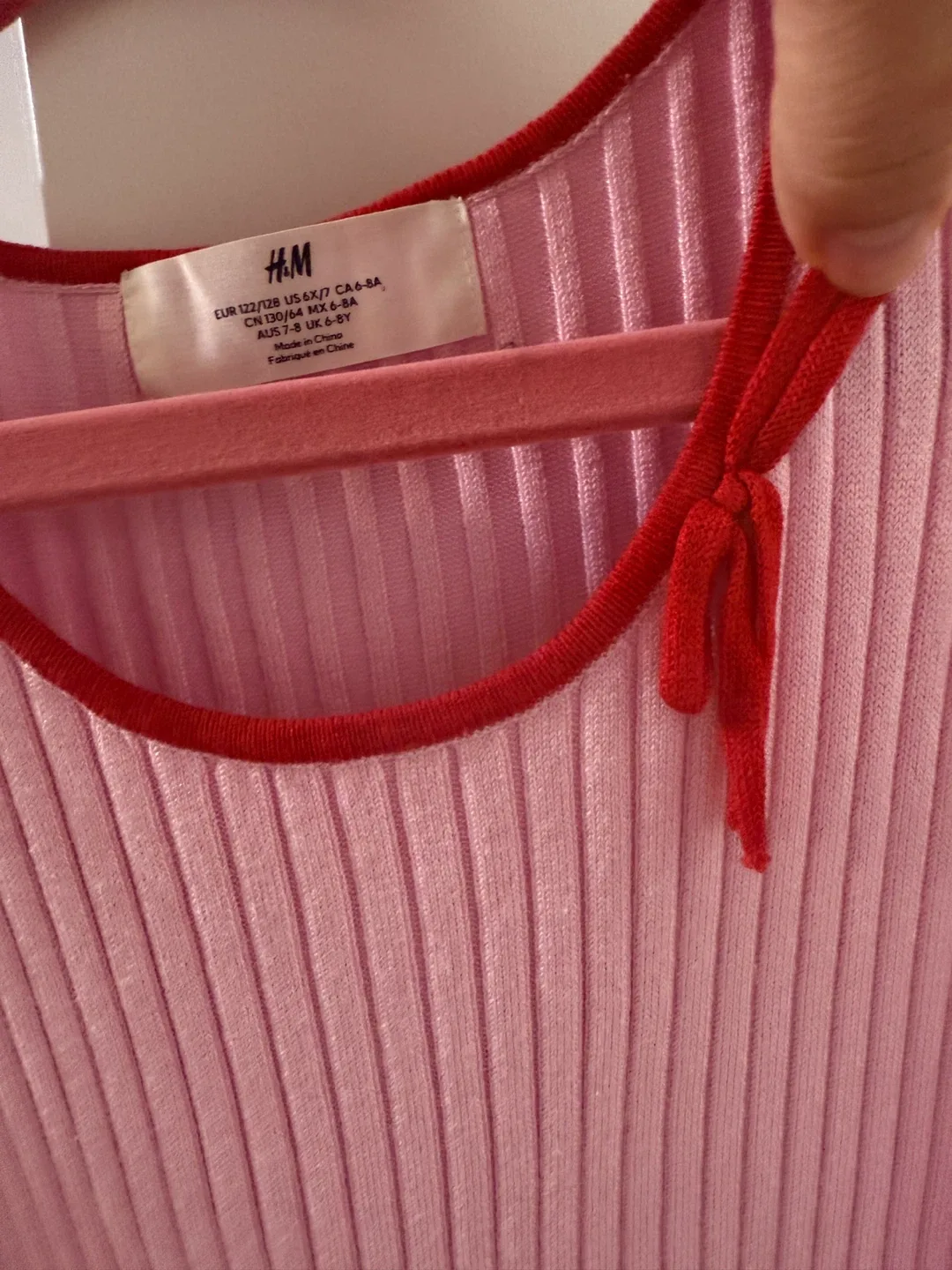 H&M Pink Ribbed Knit Dress - Size 122/128 (6-8Y) image indicator(3)