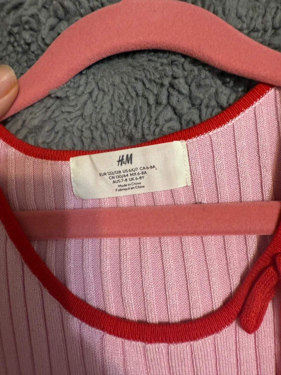 H&M Pink Ribbed Knit Dress - Size 122/128 (6-8Y) image indicator(4)