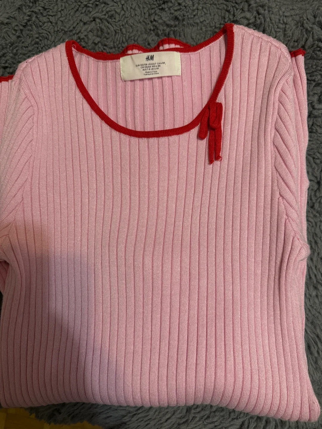 H&M Pink Ribbed Knit Dress - Size 122/128 (6-8Y) image indicator(5)