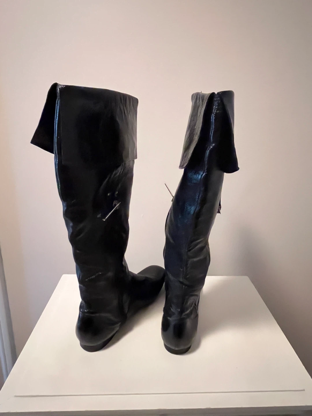 Guess Black Patent Leather Over-the-Knee Boots - photo 5