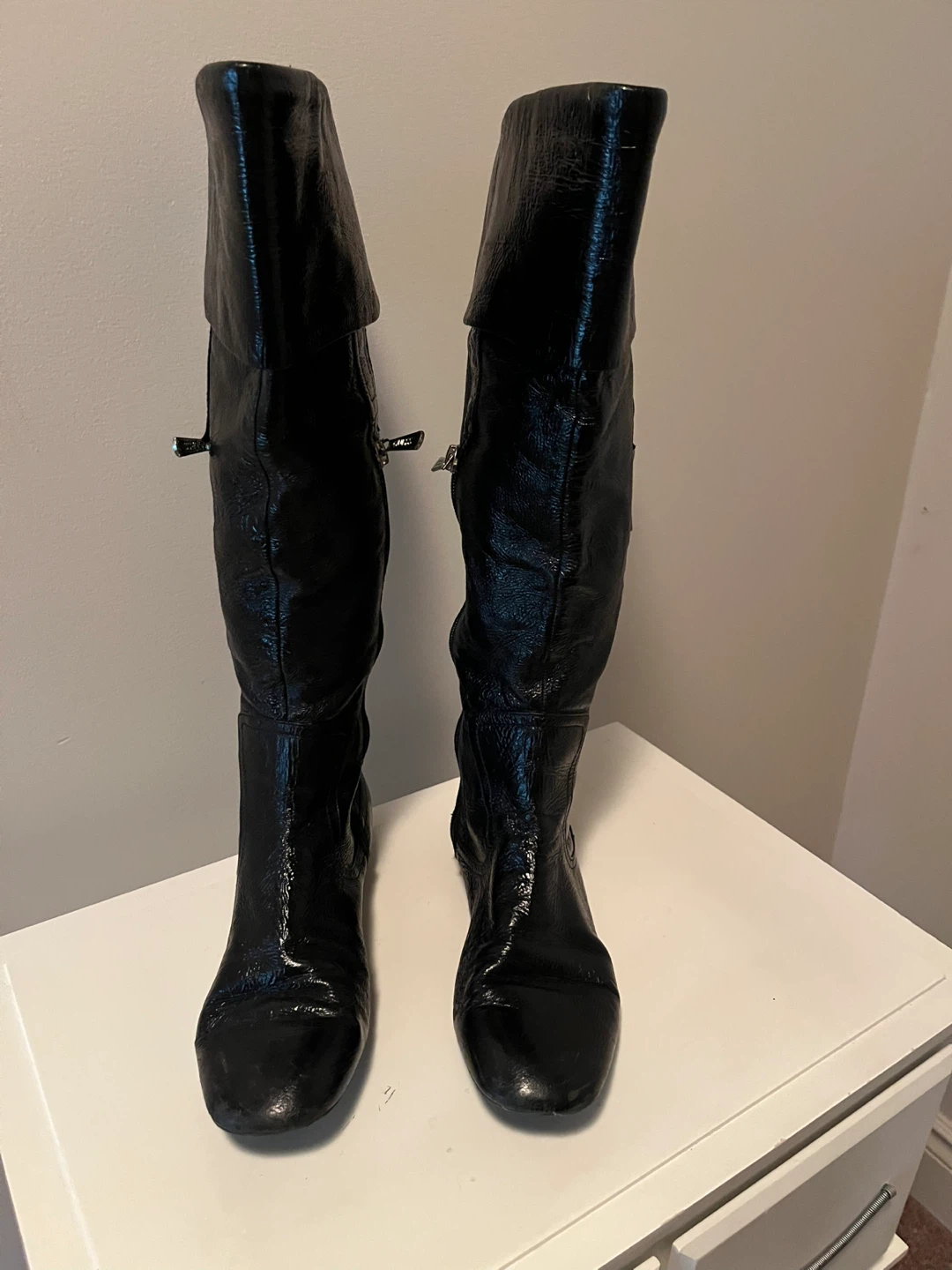 Guess Black Patent Leather Over-the-Knee Boots - photo 2