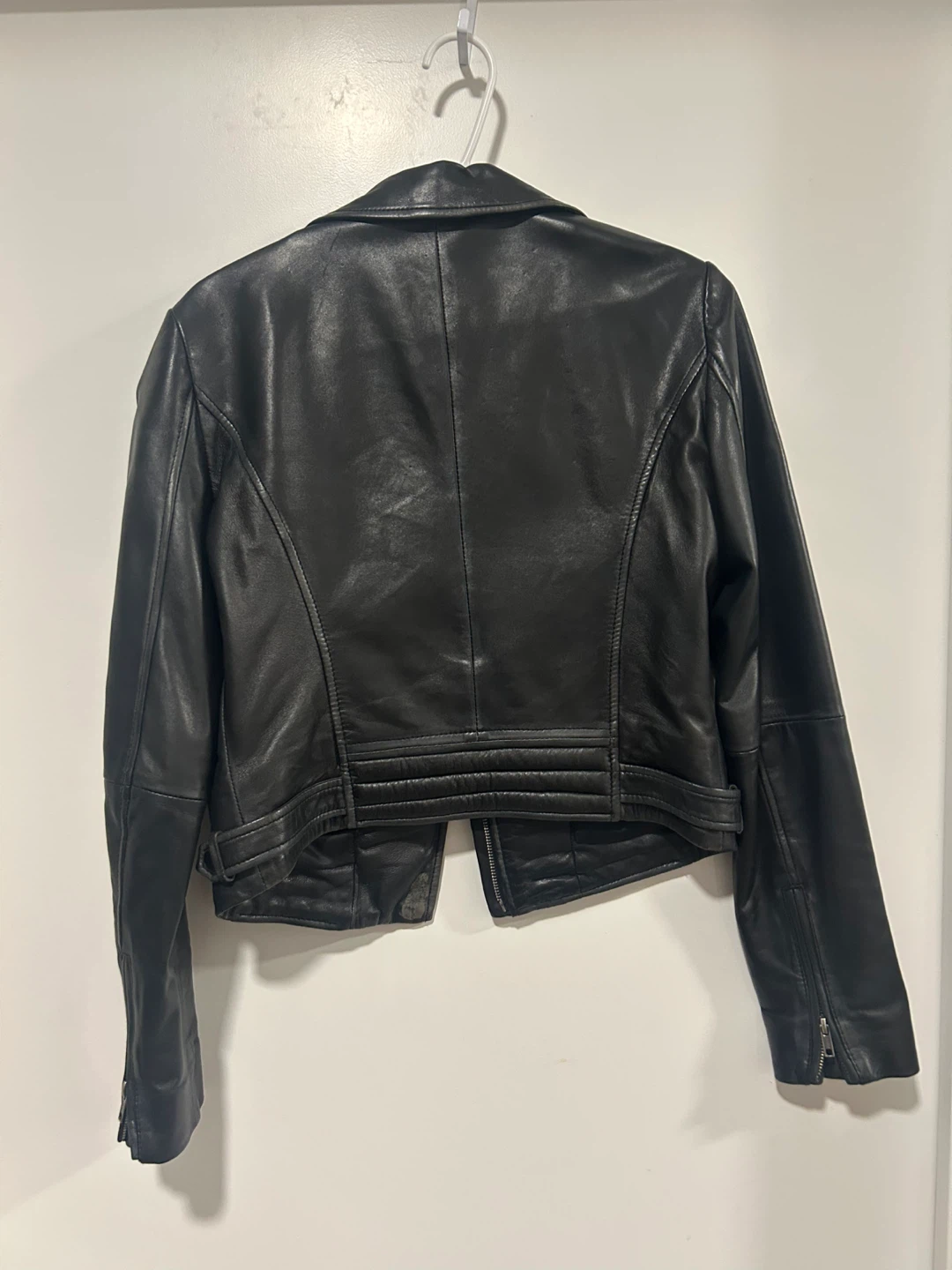 Barney's Leather Biker Jacket - Size 10 UK / 6 US - photo 2