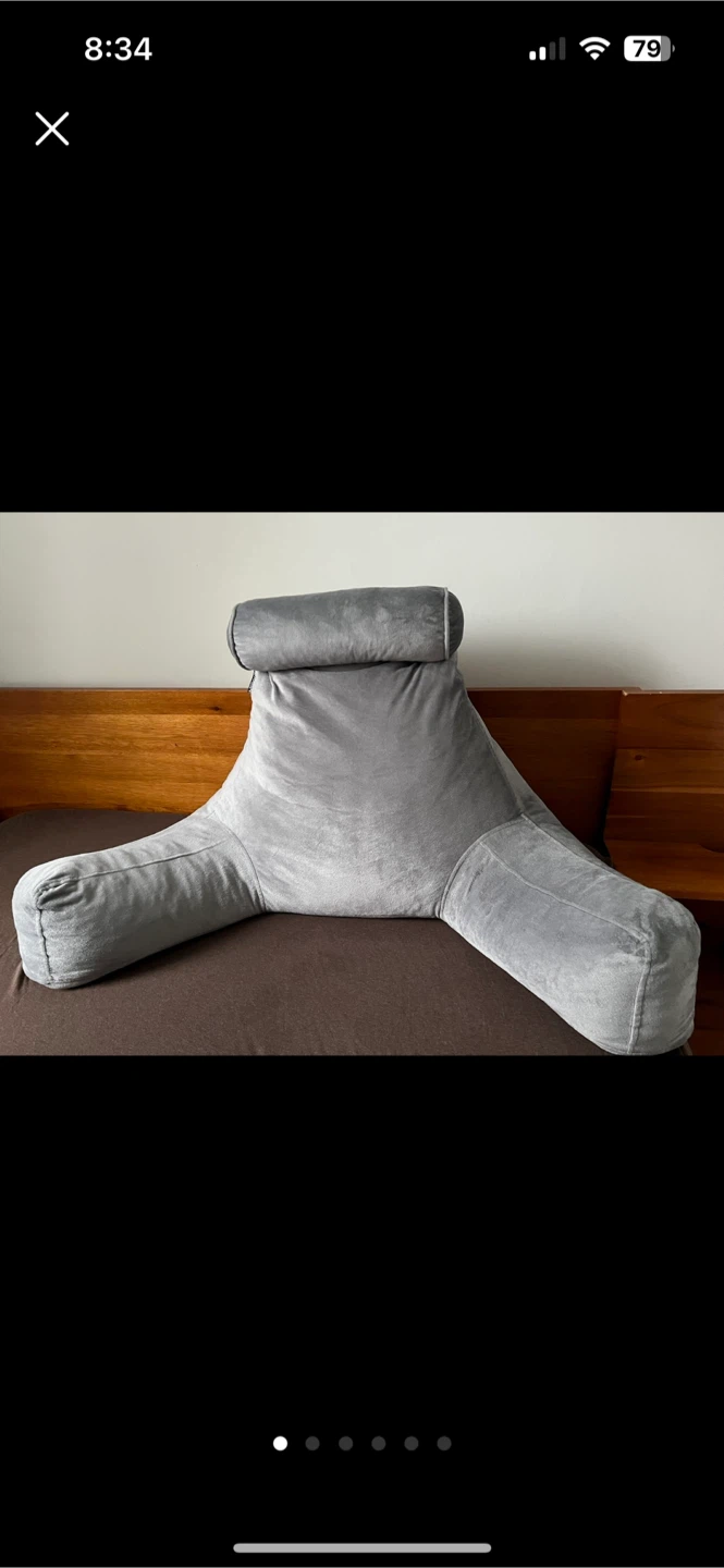 🥕Millard Grey Velvet Bed Rest Pillow