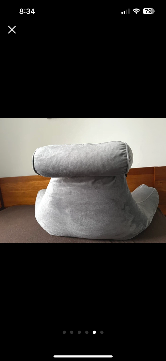 🥕Millard Grey Velvet Bed Rest Pillow - photo 5