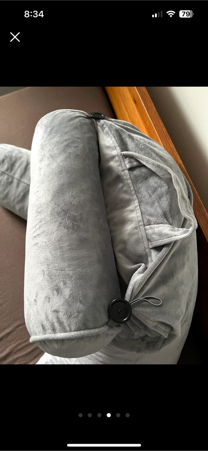 🥕Millard Grey Velvet Bed Rest Pillow - photo 4