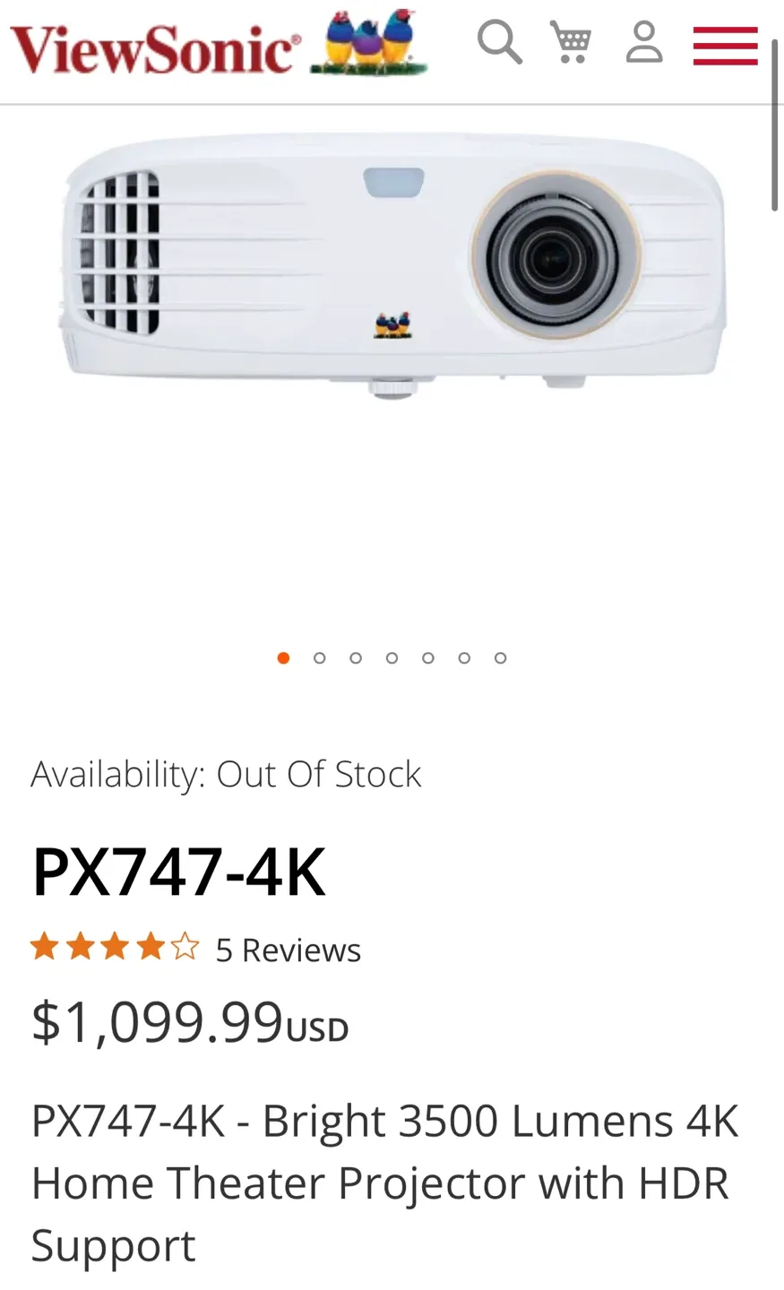 ViewSonic PX747-4K UHD Home Theater DLP Projector image indicator(3)