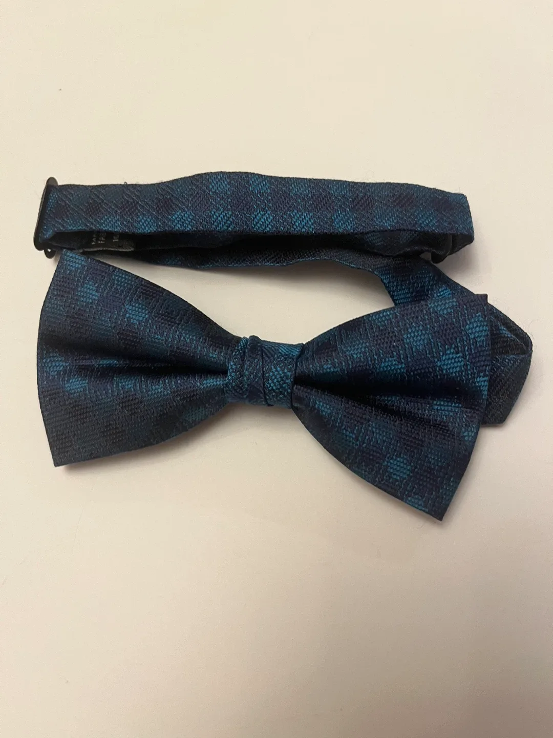 Blue & Black Plaid Bow Tie