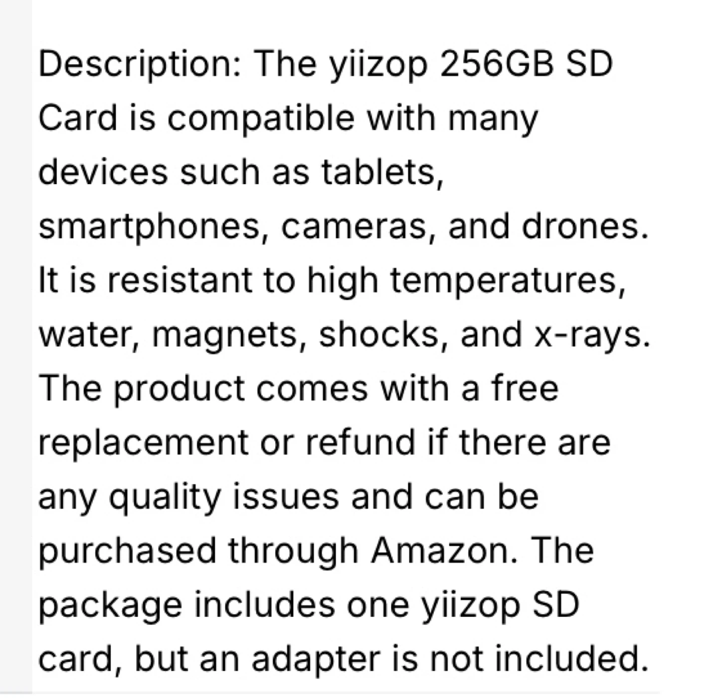 yiizop 256GB Memory SD Card - New - photo 3