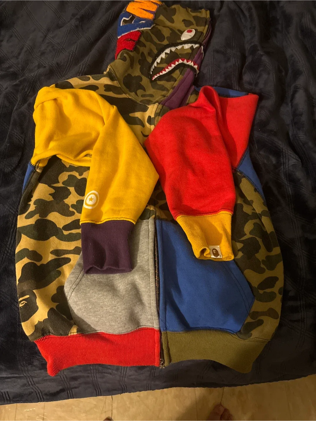 Bathing Ape Color Block Shark Hoodie !LTD!