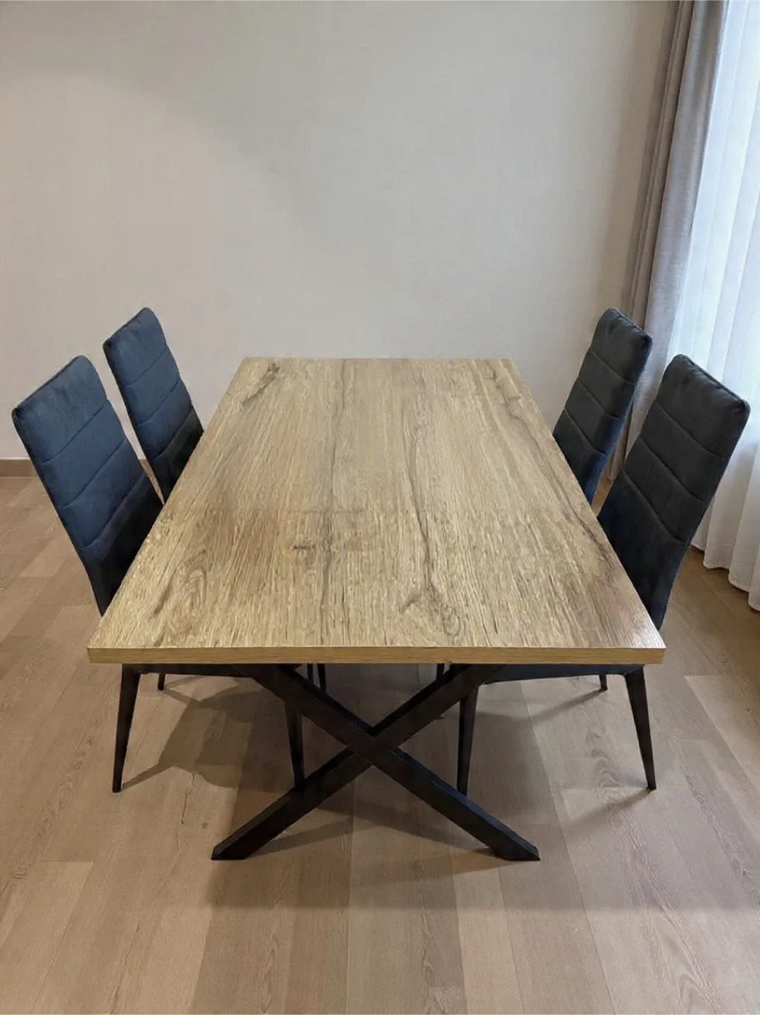 Solid wooden Dining Table with Four Chairs image indicator(3)