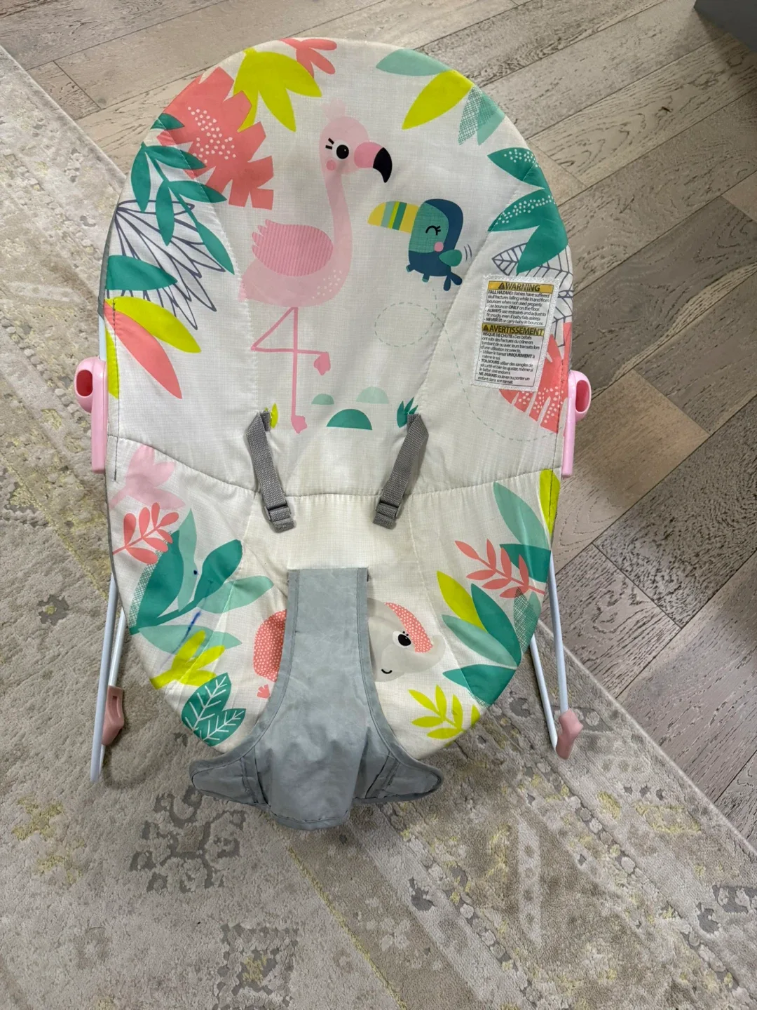 Baby Bouncer Seat with Flamingo Design