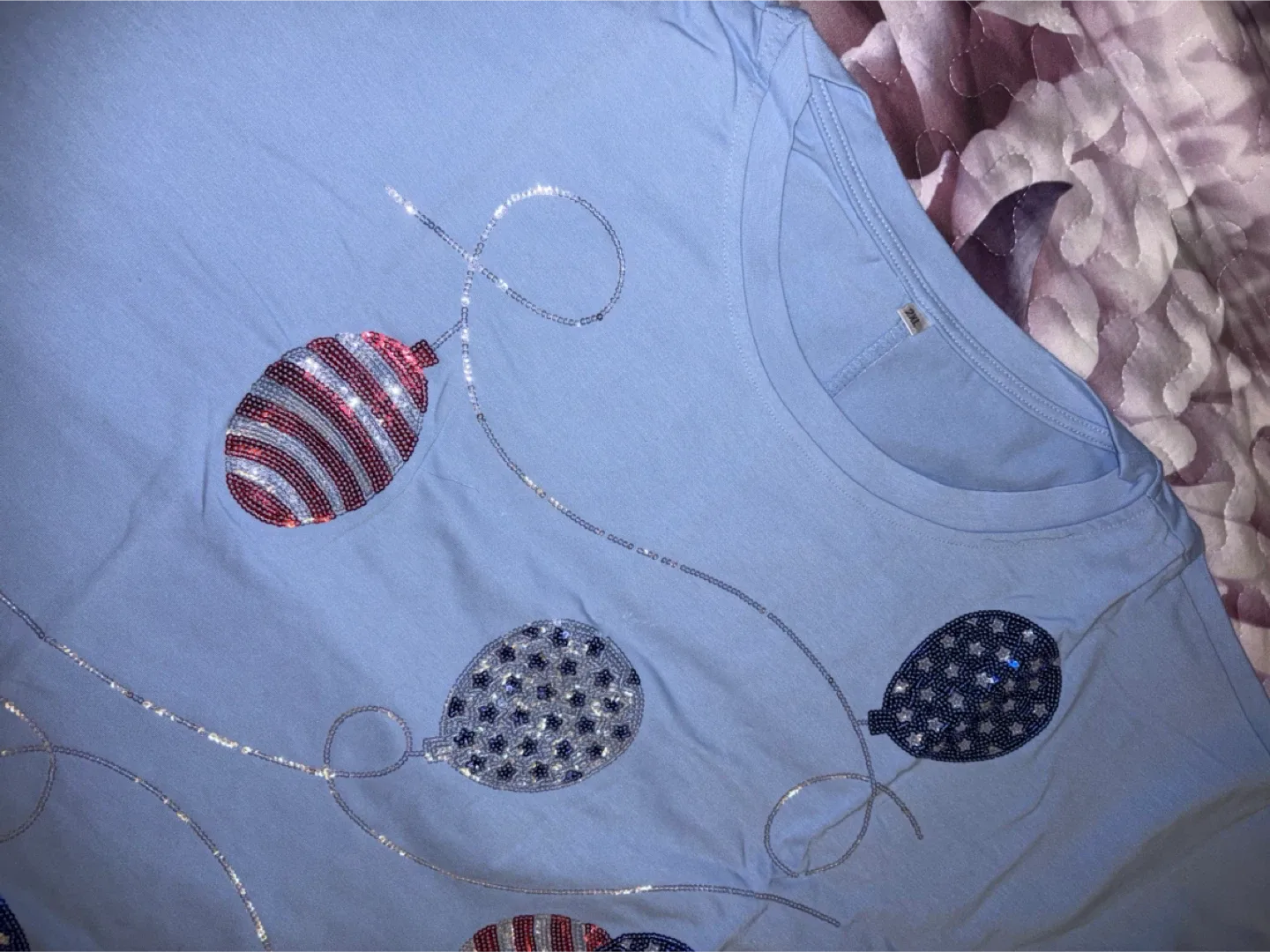 New Blue T-Shirt with Balloon sequence Design 2XL image indicator(2)