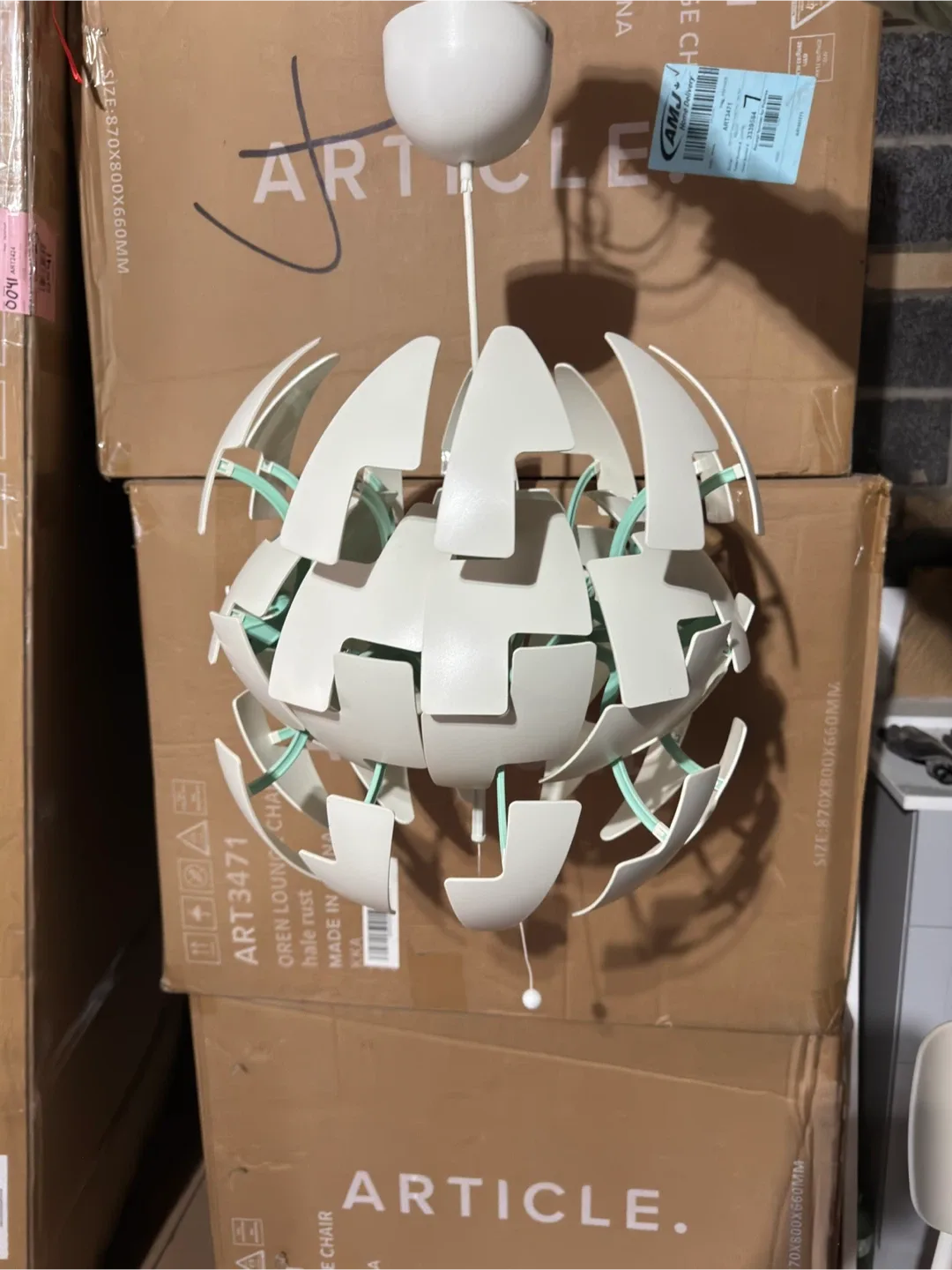 IKEA PS 2014 Pendant Lamp - White/Silver, 35cm image indicator(3)