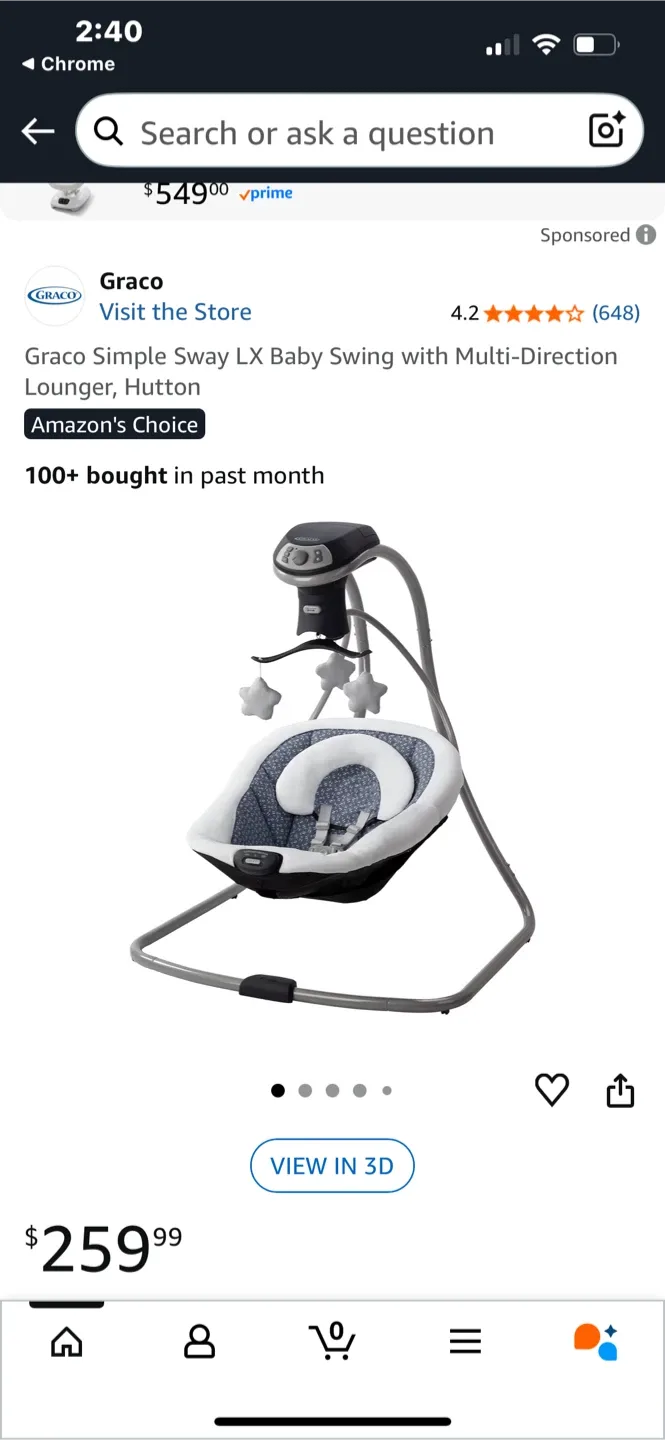 **NEW** Graco Simple Sway LX Baby Swing - Like New! image indicator(2)