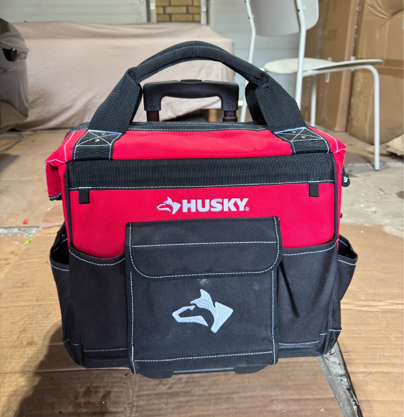 Husky Rolling Tool Tote Bag - Red & Black thumbnail