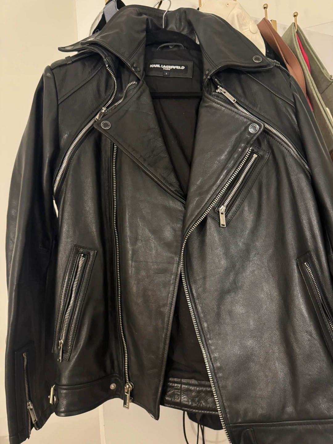 Karl Lagerfeld Black Leather Jacket - Size S