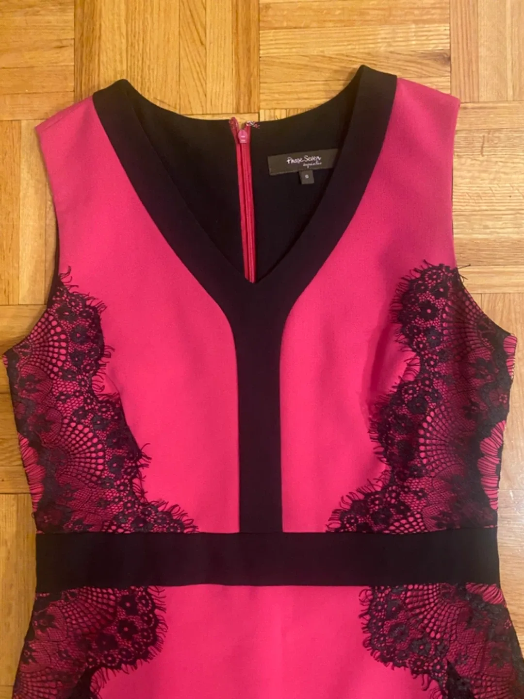 Phase Eight Dress - Size 6/8- Pink & Black image indicator(2)