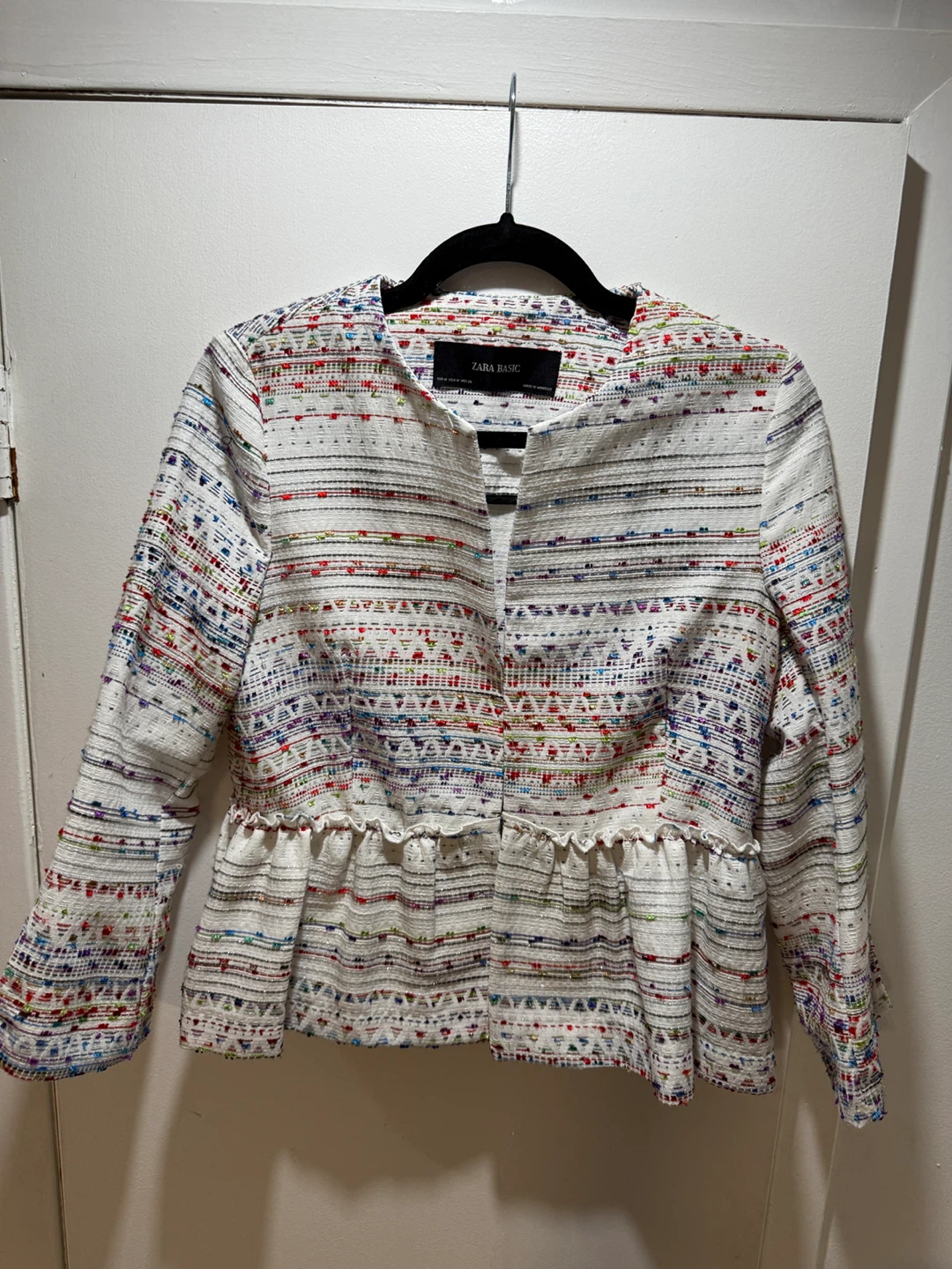 Zara Basic Colorful Tweed Jacket - Size M - photo 2