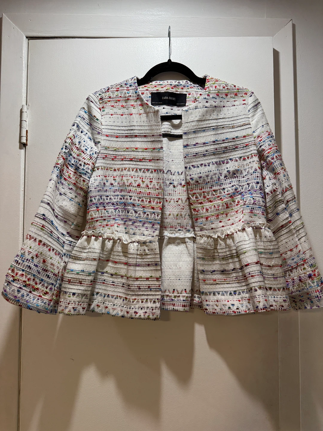 Zara Basic Colorful Tweed Jacket - Size M