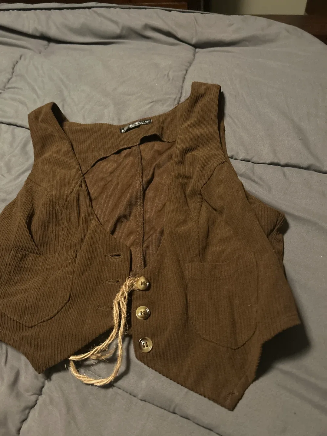 Shein Brown Corduroy Vest - Size L 🥕