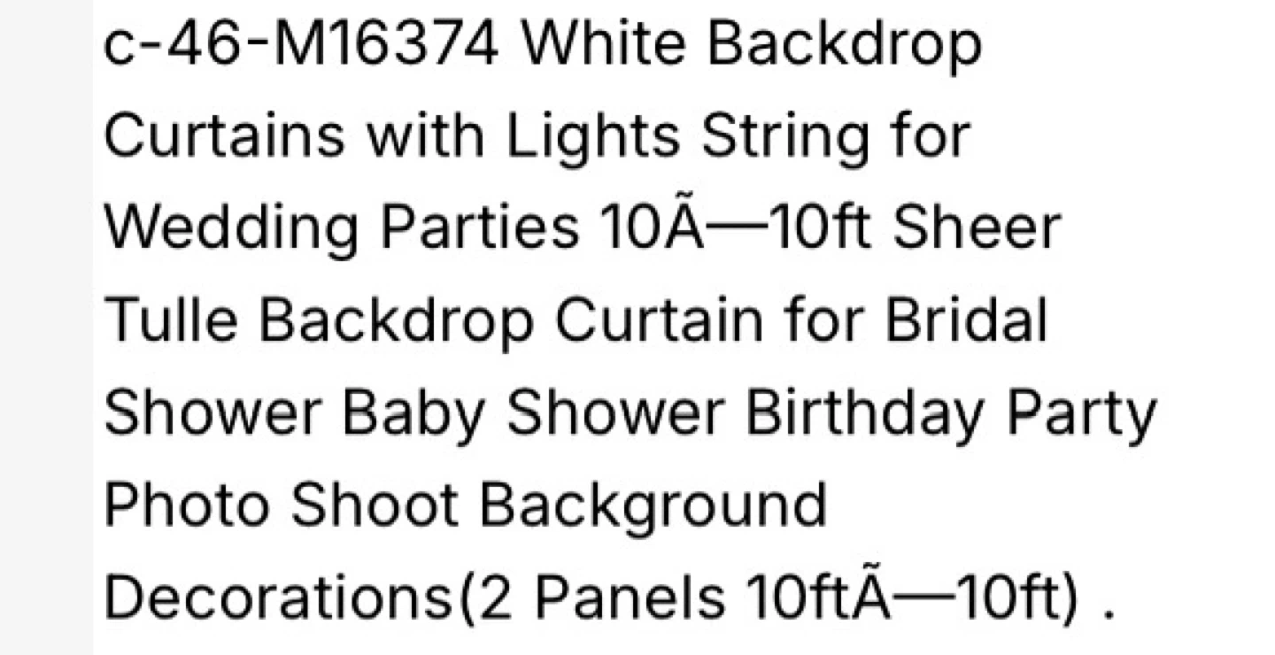 White Backdrop Curtains with Lights - 10ft Sheer Tulle - photo 3