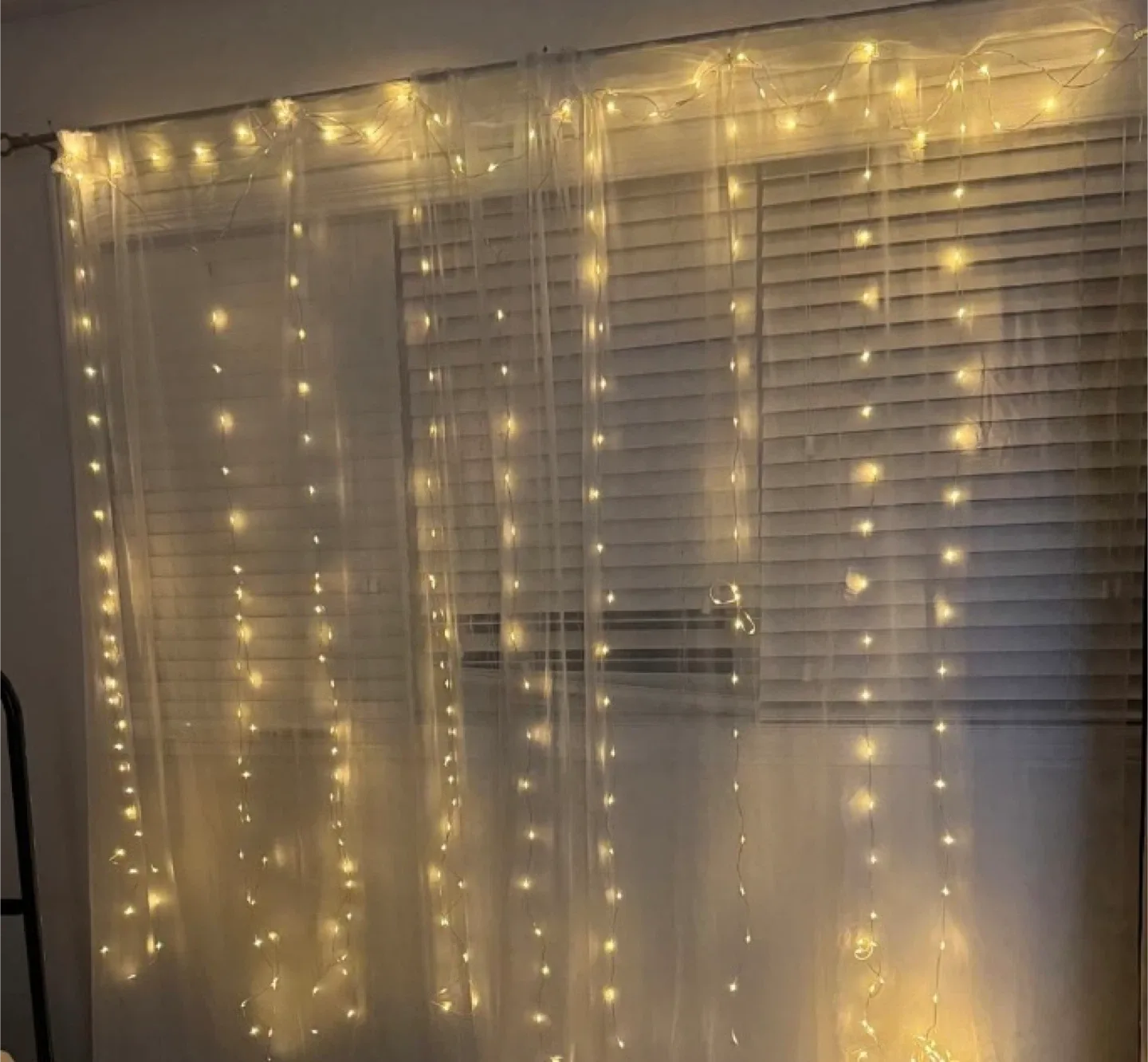 White Backdrop Curtains with Lights - 10ft Sheer Tulle