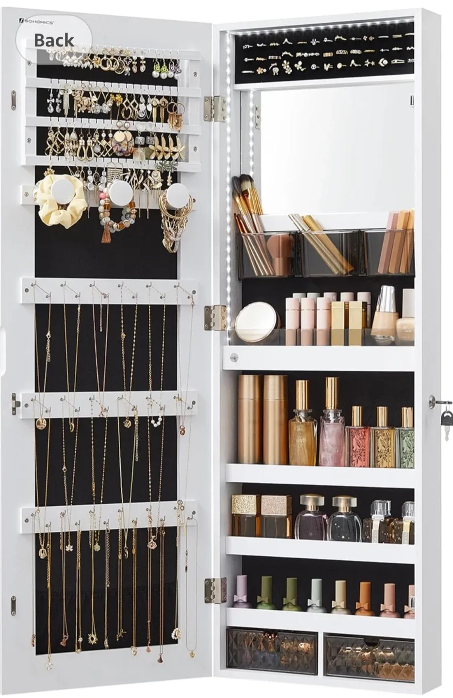 Over-the-Door Mirrored Jewellery Cabinet image indicator(7)