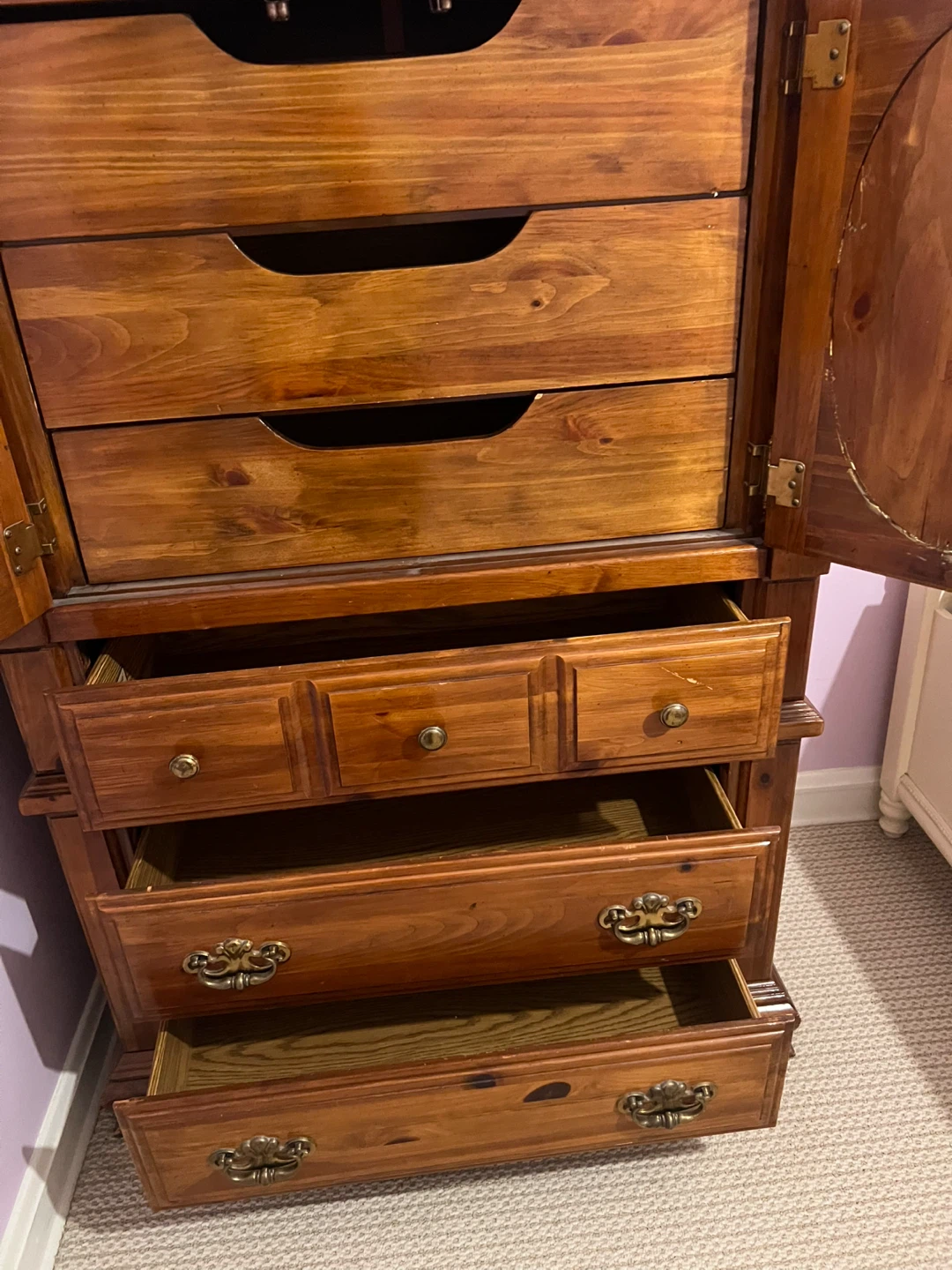 Wooden Armoire with Drawers - photo 4