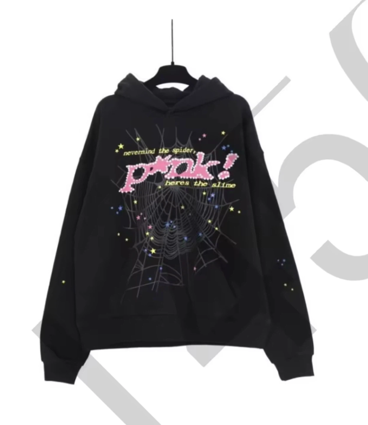 Pink! Spider Web Black Hoodie