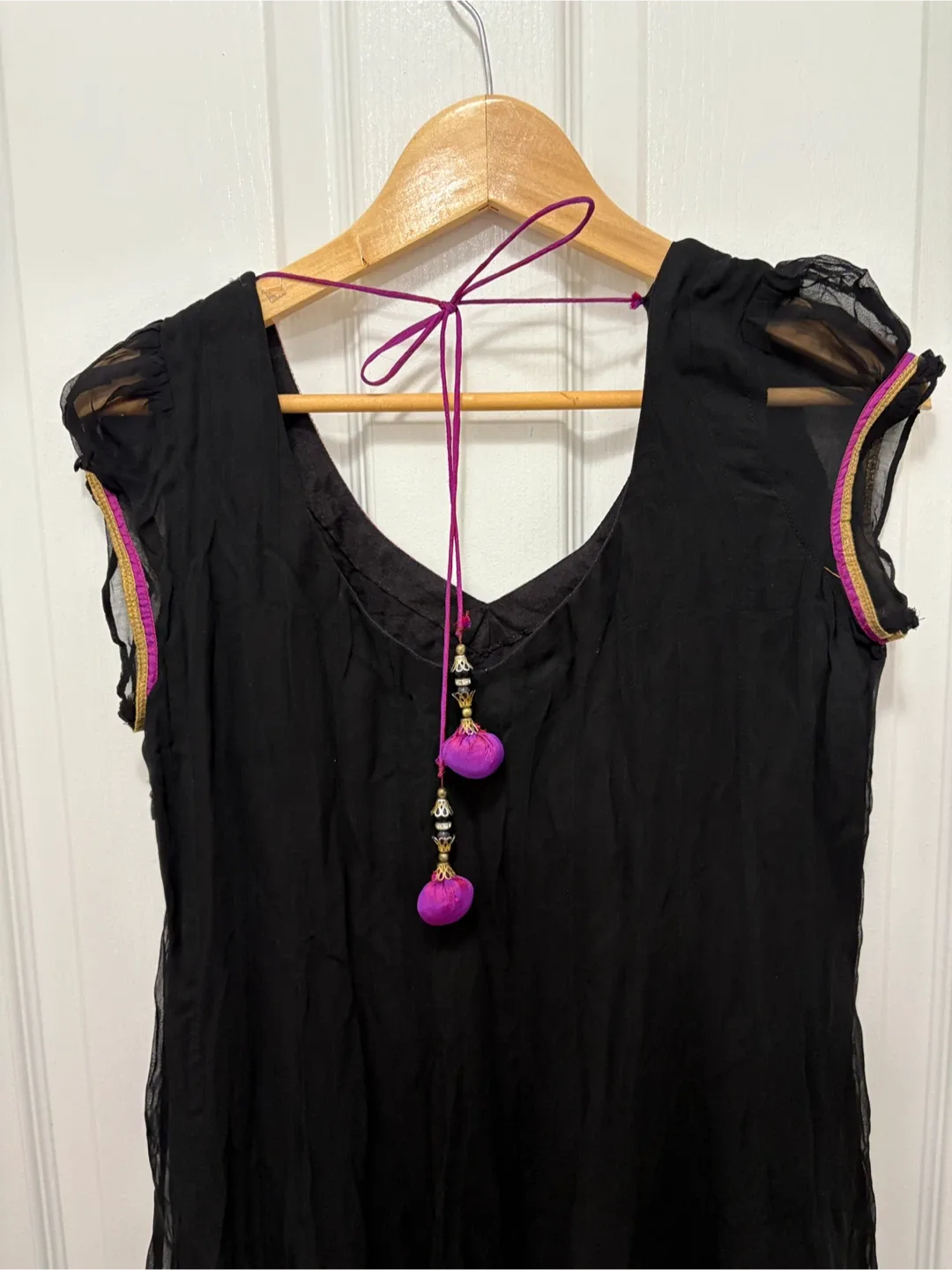 Black Anarkali Dress with Pants & Dupatta image indicator(5)