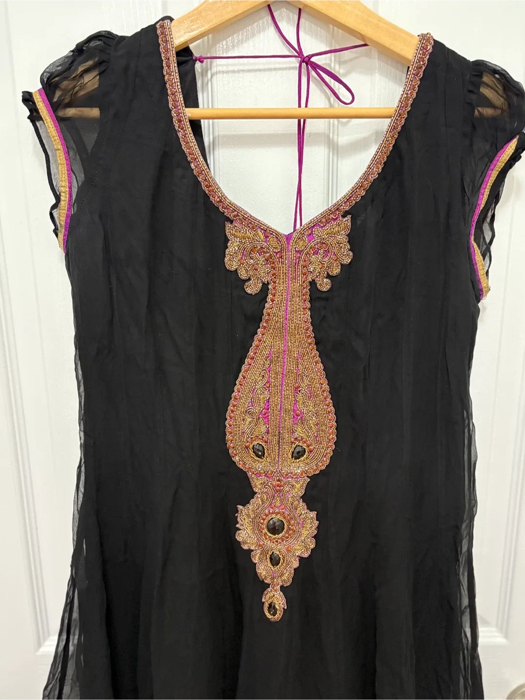 Black Anarkali Dress with Pants & Dupatta image indicator(2)